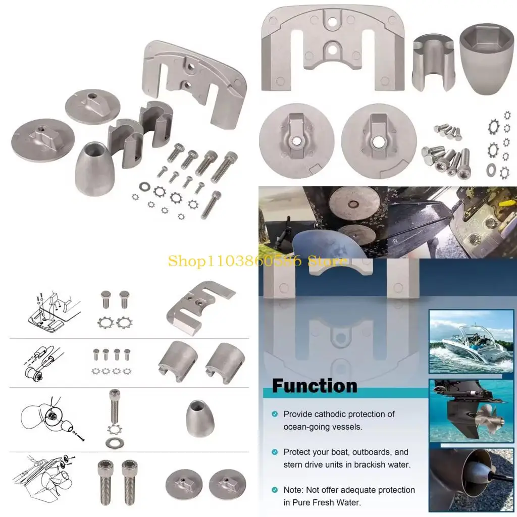 242A 888761Q02 888761Q04 CMBRAVO3KITA Marine Aluminum Anode Kit For Bravo 3 2004-2026 Electrochemical Guard Corrosion Control