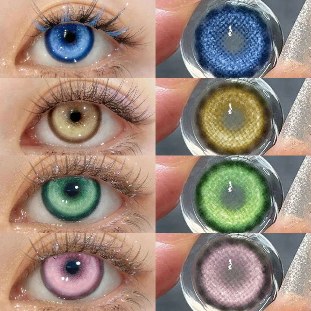 VISUASHOW Kleine Pupillen Rote Farbige Kontaktlinsen 1 Paar Halbjährige Verwendung Cosplay Make-up Kosmetik Farblinsen zur Augenvergrößerung – Detail 4
