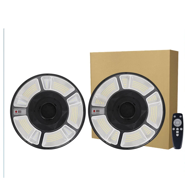 في الهواء الطلق 500 واط UFO الشمسية ضوء الشارع IP65 مقاوم للماء 370LED الشمسية كشاف ضوء المشهد القطب مصباح للفناء الطريق المشهد