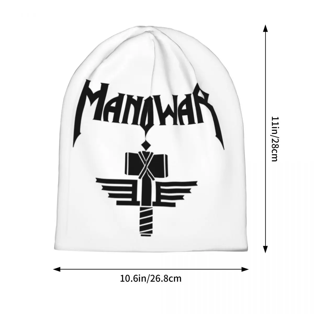 Manowars Band Logo Beanie Hats Bonnet Hats Men Women Cool Kpop Knit Hat Winter Custom Warm Caps