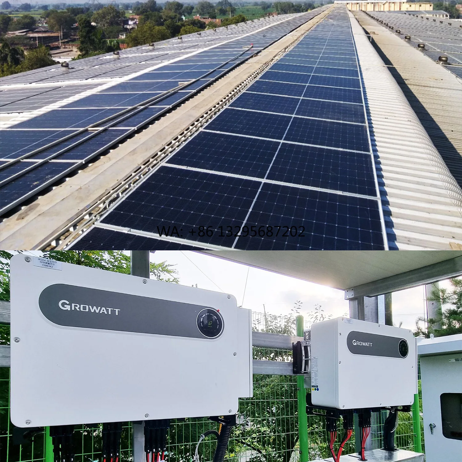 Grid Connected Solar Energy System Growatt Inverter Ground Frame Setup 100KW System