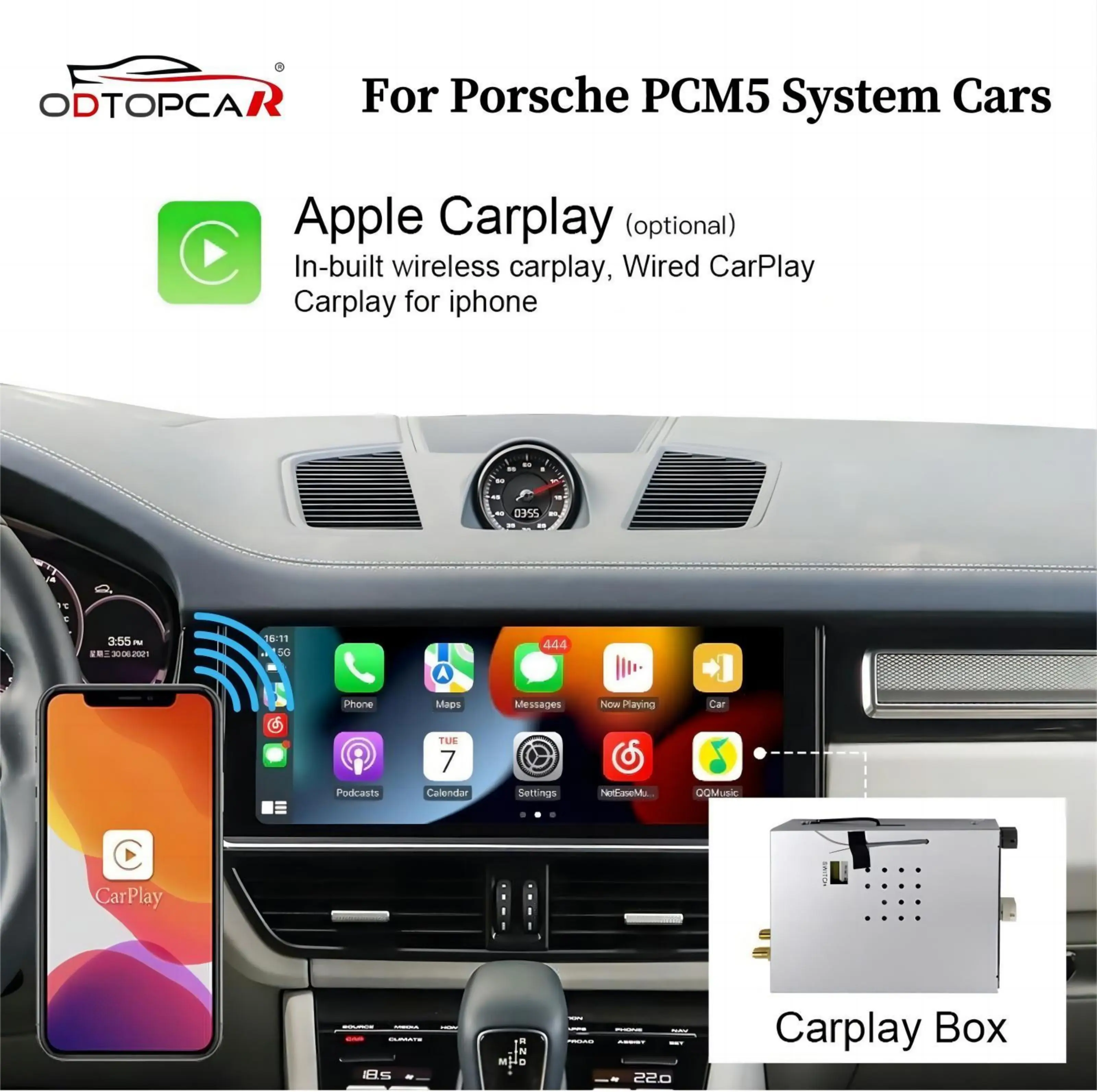 Android Auto Wireless Adapter for Porsche with Android System Navigation Multimedia Video AI Box Audio MirrorLink Apple CarPlay