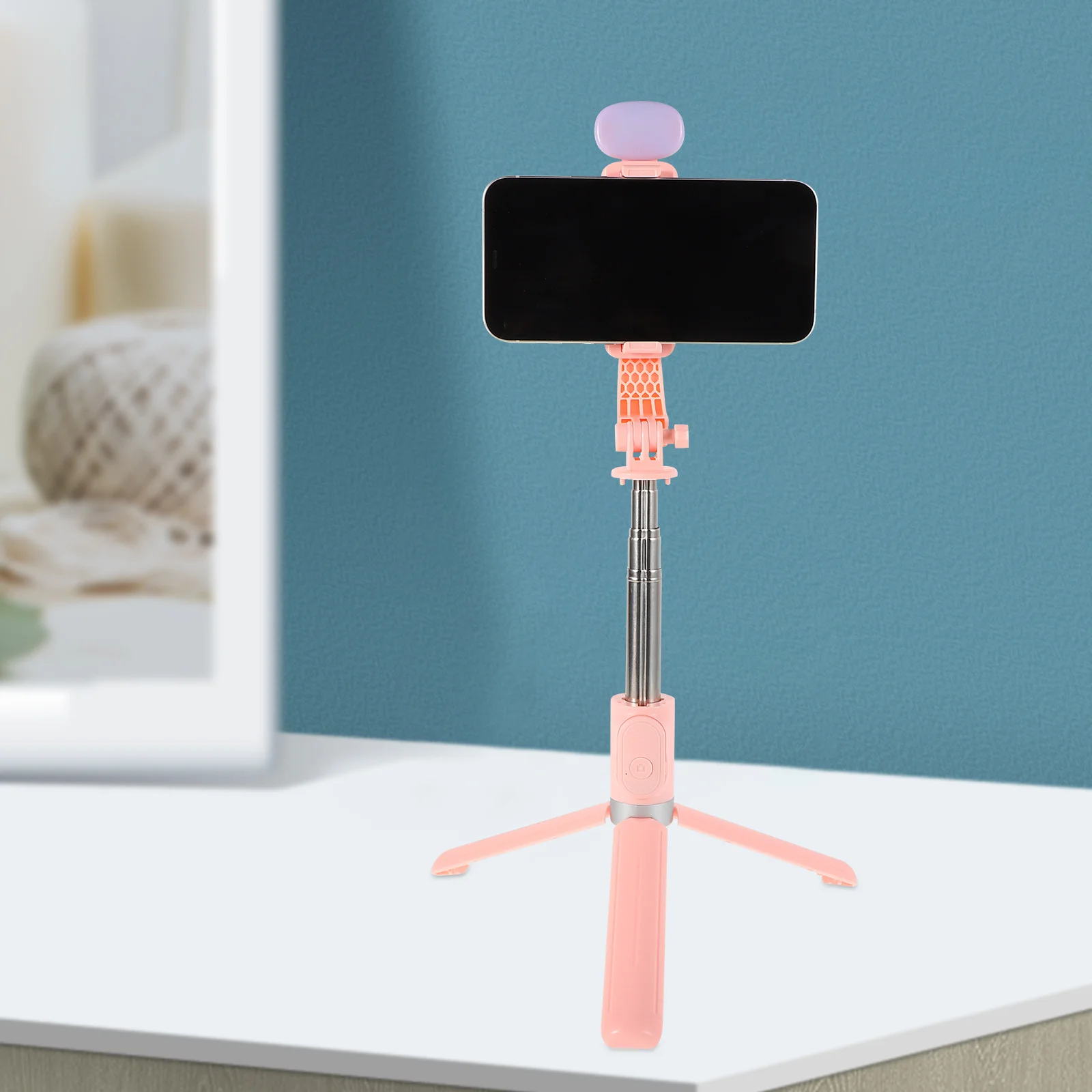 

Extendable Phone Selfie Stick 1M Foldable Tripod Fill Light Remote Control Portable Phone Holder Travel Vlogging Live Streaming