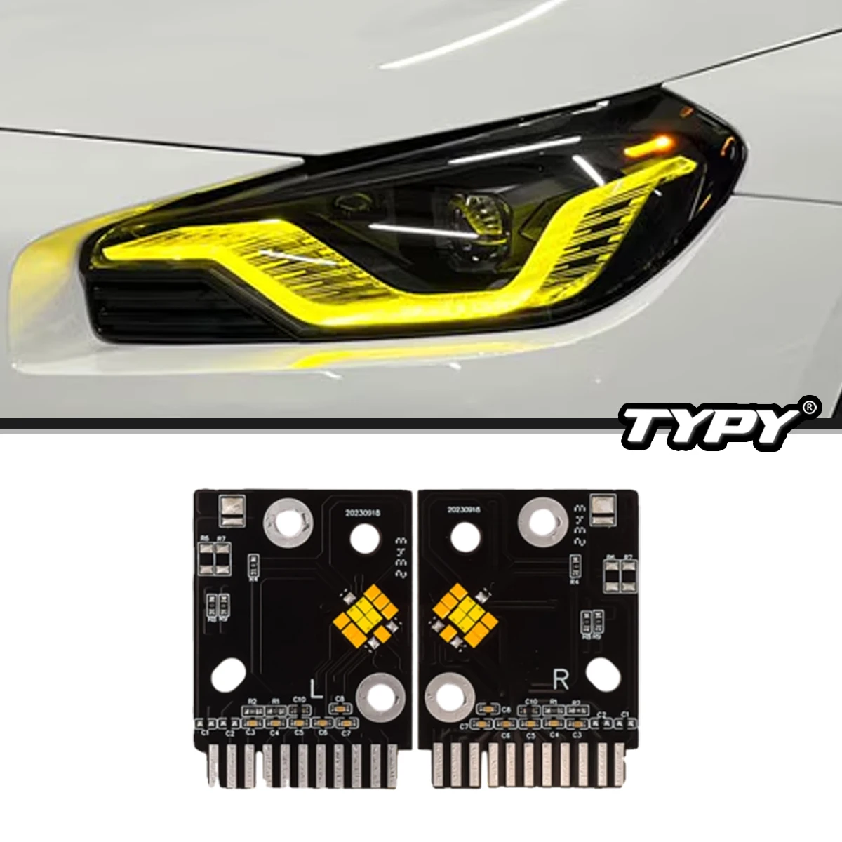 

TYPY желтый ангельский глаз для BMW 2 серии G87 G42 M2 CSL 2021-2024 годы, дневные ходовые огни, автомобильные аксессуары