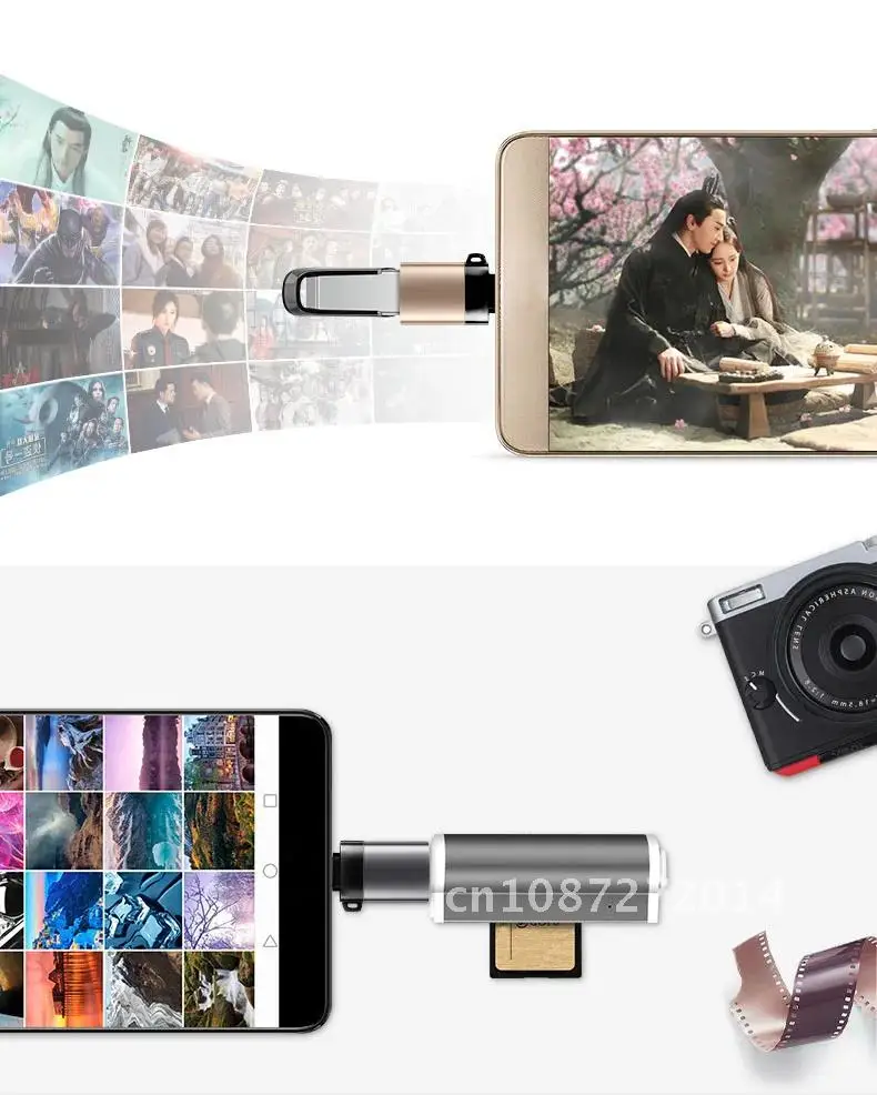 Adaptador Micro USB tipo c OTG, convertidor de datos de carga USB 3,1, USB-C 3,0, para Samsung S8, S9, Note 8, Huawei, Sony One Plus