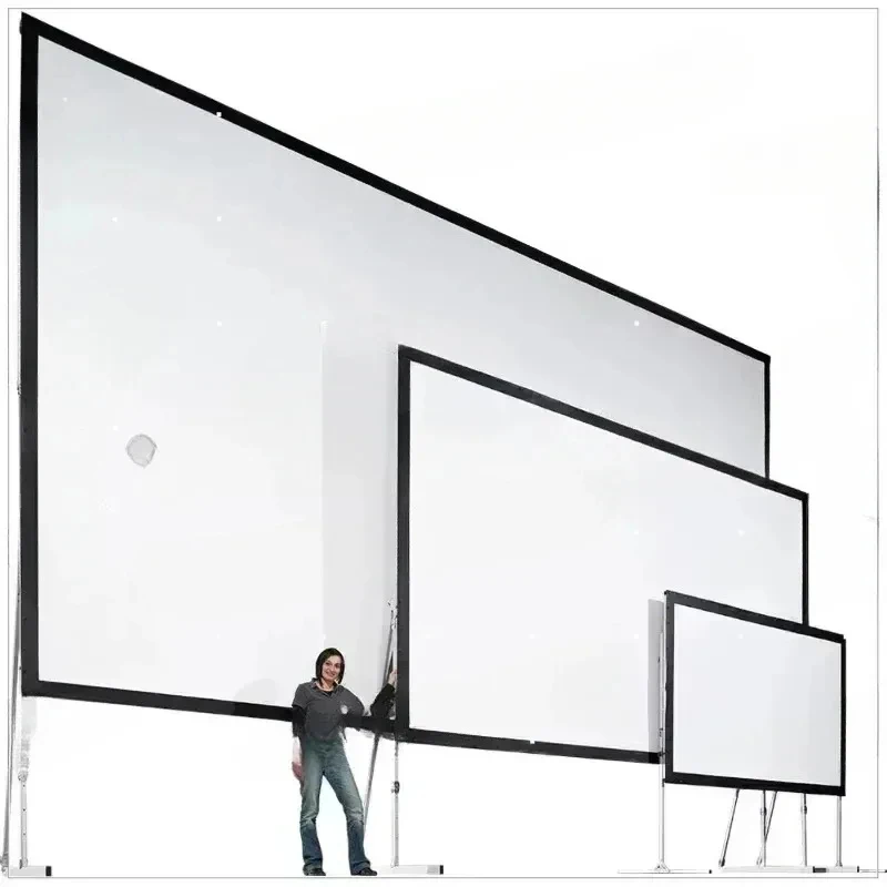 150 180 200 220 250 300 Inch 16:9 4:3 Front And Rear Fast Fold Projection Portable Outdoor Projector Screen