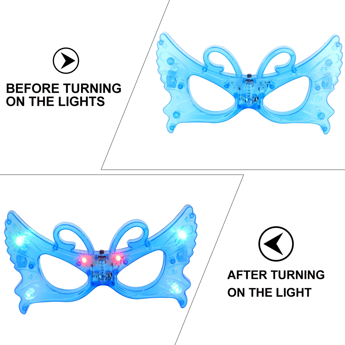 

5pcs Flash Glasses Bat Party Eyewear Kids Costume Decorative Glasses Children Masquerade Festival Cosplay Props Lightweight