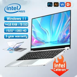 2024 Laptop Windows11 Notebook 14.1 Inch Intel Celeron J4025 16GB 1TB Resolution 1920*1080 Office Study PC Computer