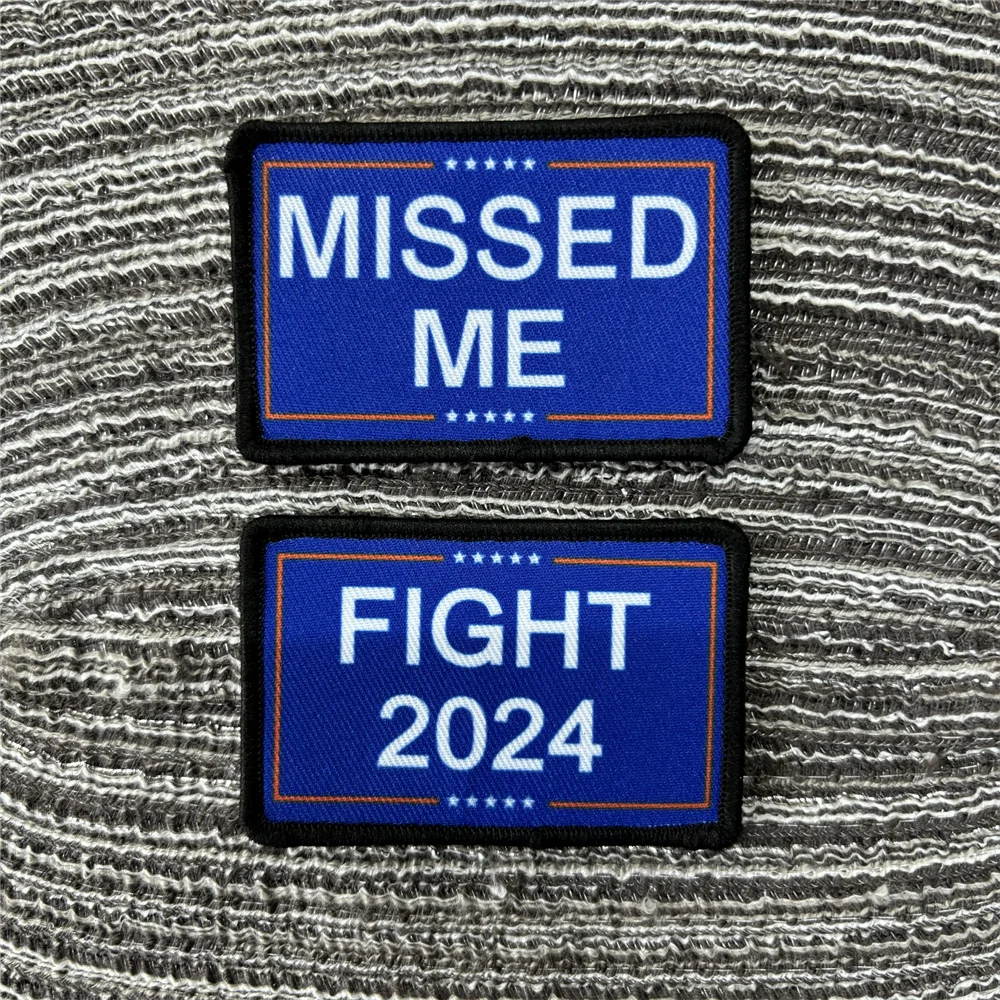 MISSED ME FIGHT 2024 Printing Patch WEE WOO DRIVER Morale Badge Tactical Equipment Hook and Loop Patches Backpack