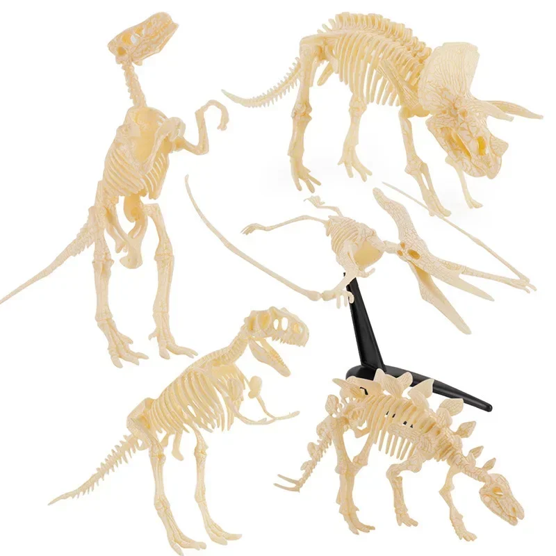 3D Plastic Triceratops Stegosaurus Tyrannosaurus Gemonteerd Dinosaurus Model Building Kits Dinosaurus Modellen voor Spelen Leren