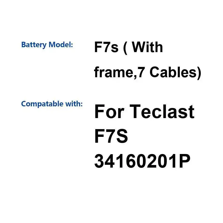 

Прочный аккумулятор для ноутбука 5000 мАч для Teclast F7S 34160201P без рамки, 7 кабелей, быстрая зарядка
