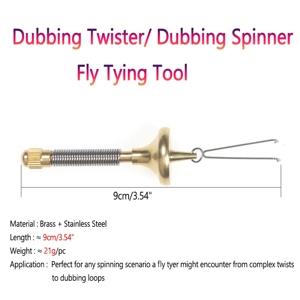 Bimoo 1PC Mosiądz / Stal nierdzewna Dubbing Twister Dubbing Spinner Przenośny sprzęt wędkarski Pesca Iscas Narzędzia Jig Narzędzie do wiązania much — zdjęcie 4