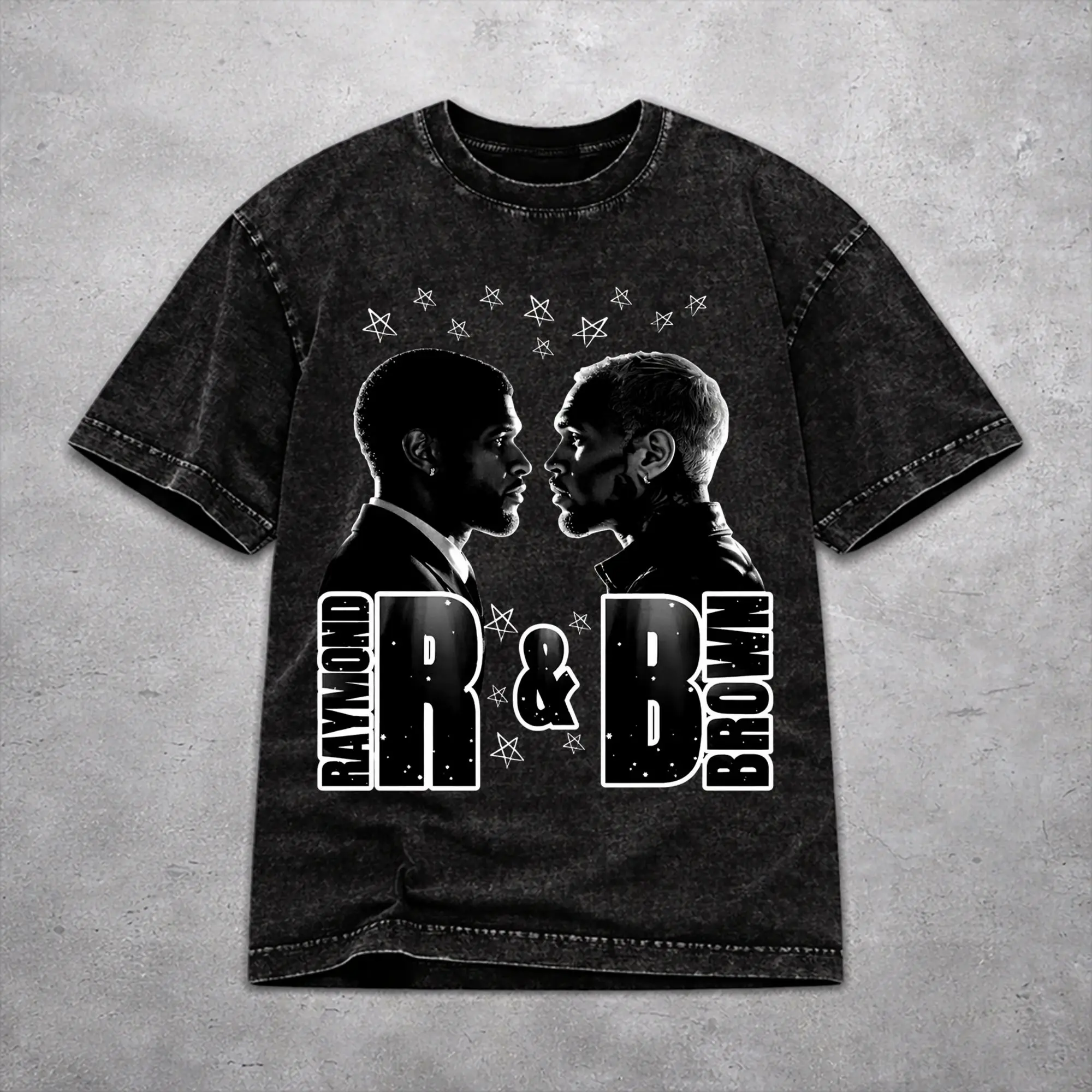 Women Men Chris Brown Usher R&B Tour 2026 T Shirt Printed Washed Vintage  Fashion Outfit Tees