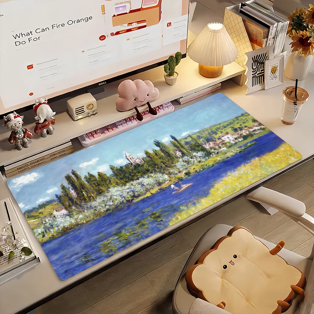 Claude Monet Artwork Mouse Pad Non-slip Locking Edge DeskMat PC Laptop Accessories Rubber Office Keyboard Large Game XXL Carpet