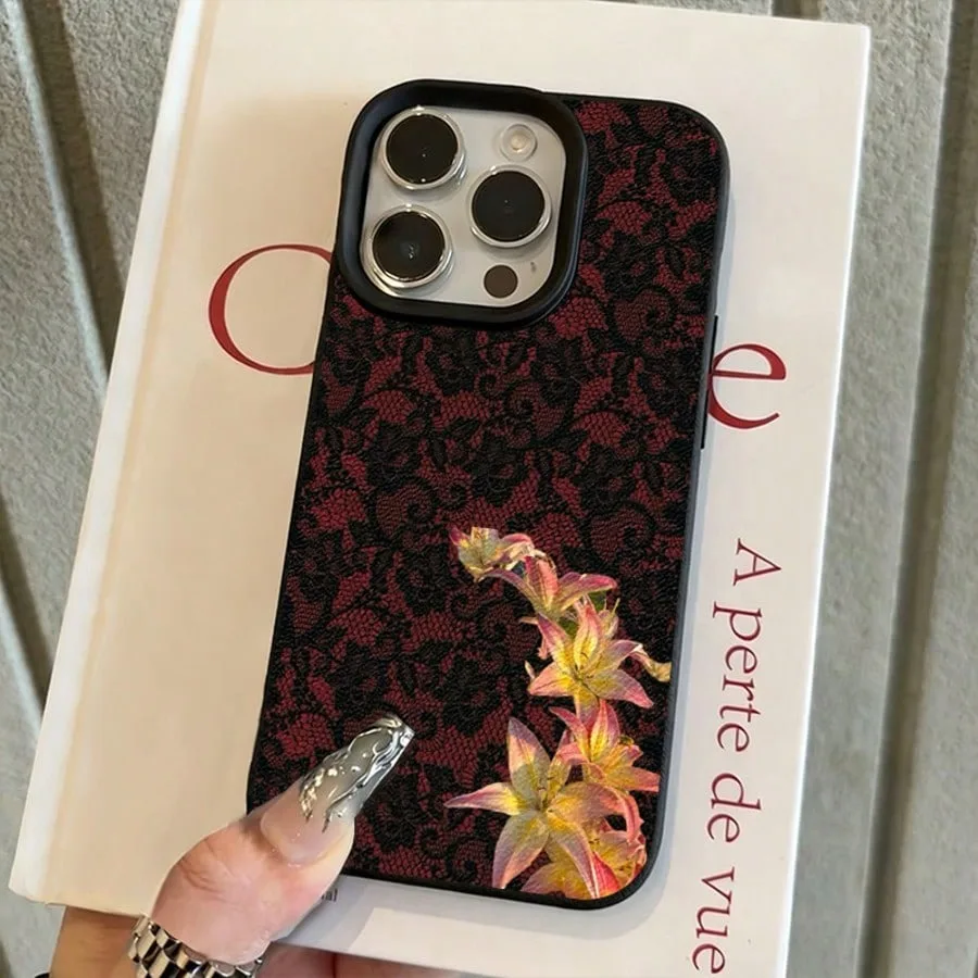 Cute Polka Dot Lily Floral Pattern Phone Case For iPhone 18 17 Pro Max Cases iPhone 16 15 Plus 14 13 12 11 XS X XR Air 17E Cover
