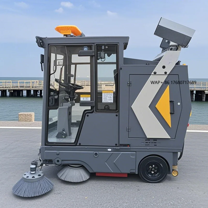 

48V Electric Ride-On Compact Enclosed Industrial Street Sweeper New High-Pressure Cleaning Equipment for Concrete Floor Sweeper