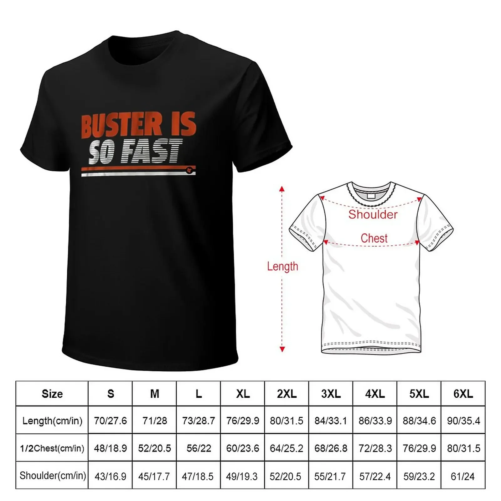 Buster is so fast T-Shirt blacks plus size tops summer clothes mens clothing