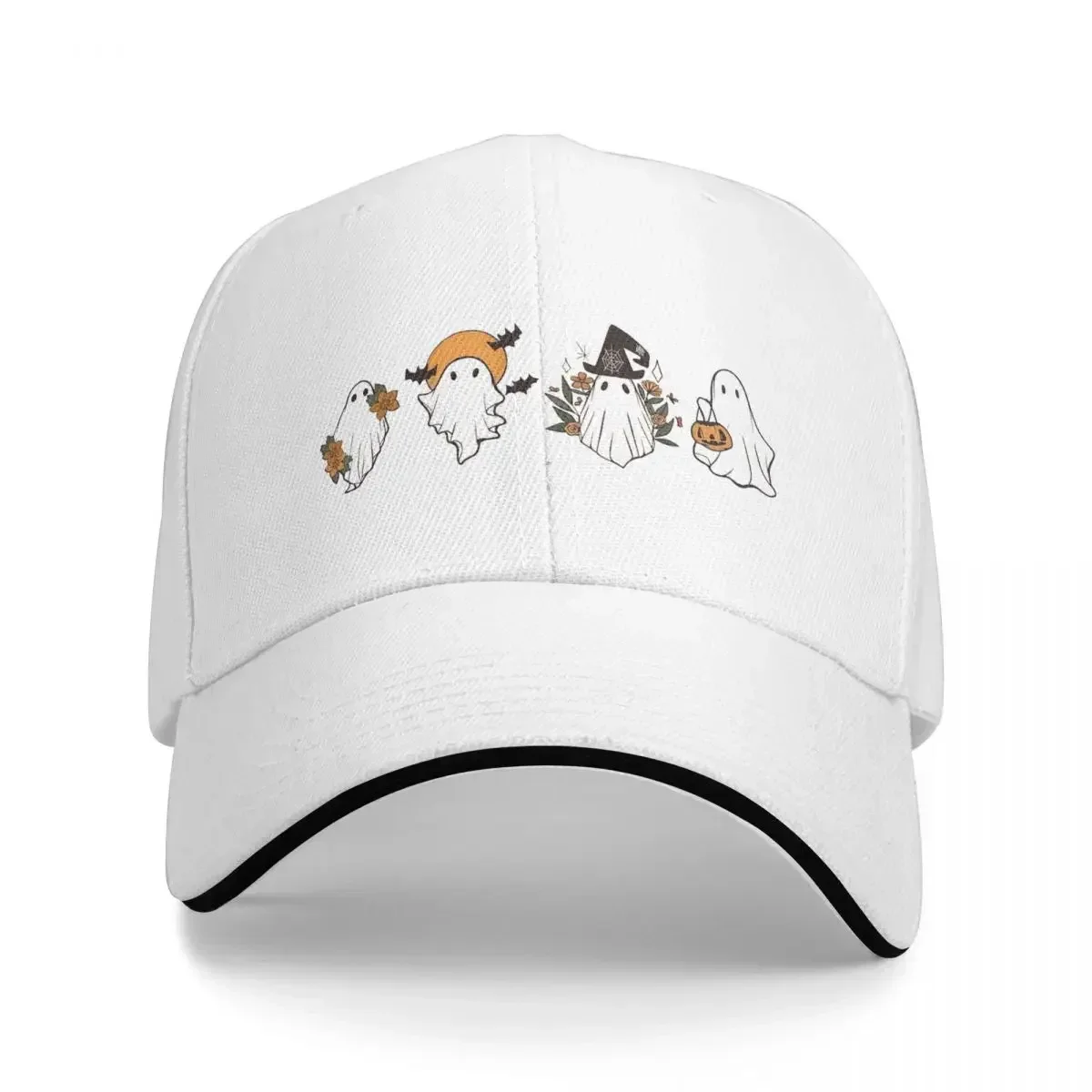 Gorra de béisbol de fantasma lindo de Halloween Gorras de sándwich de moda Estilo unisex Sombreros ajustables Gorra deportiva