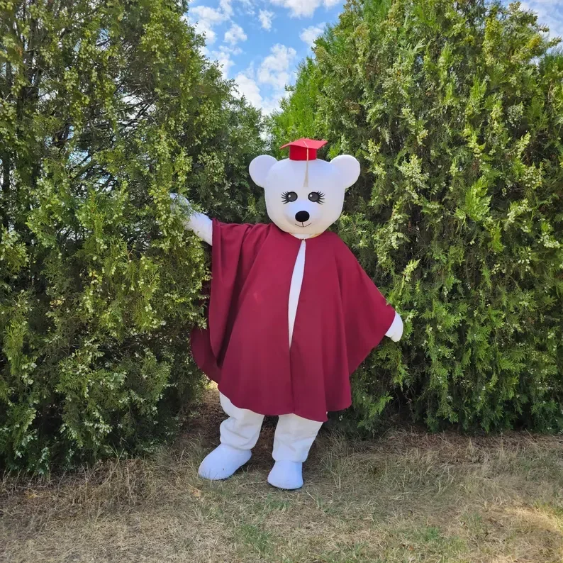 ملابس التخرج على شكل دب البكالوريوس للإعلان عن عرض أزياء حفلة كرنفال المشي - بدلة الدب