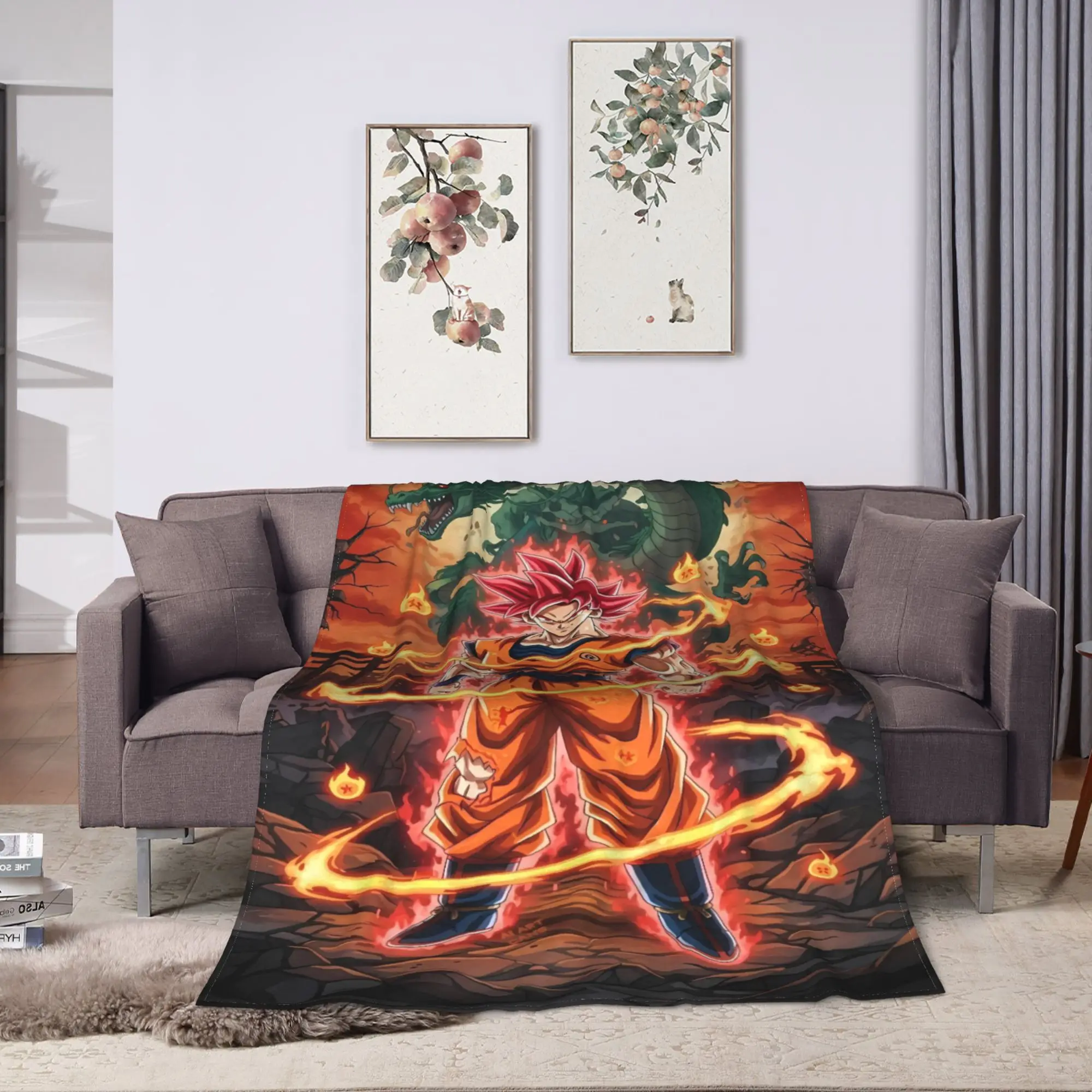 D-Dragons Ball Anime Blanket Quality Super Soft  Throw Blanket Spring Travel Bedroom Print Bedspread