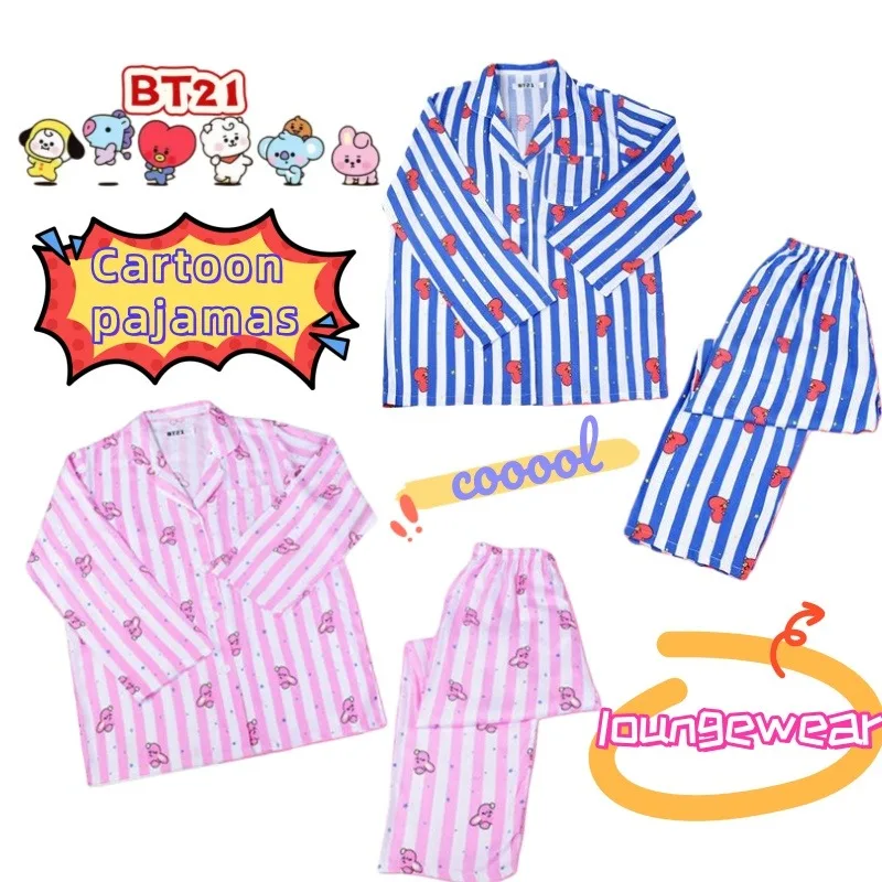 Nuovo BT21 mang chimmy tata cooky koya RJ vivace personalità creativa pigiama set simpatico cartone animato studente comodo abbigliamento casual per la casa