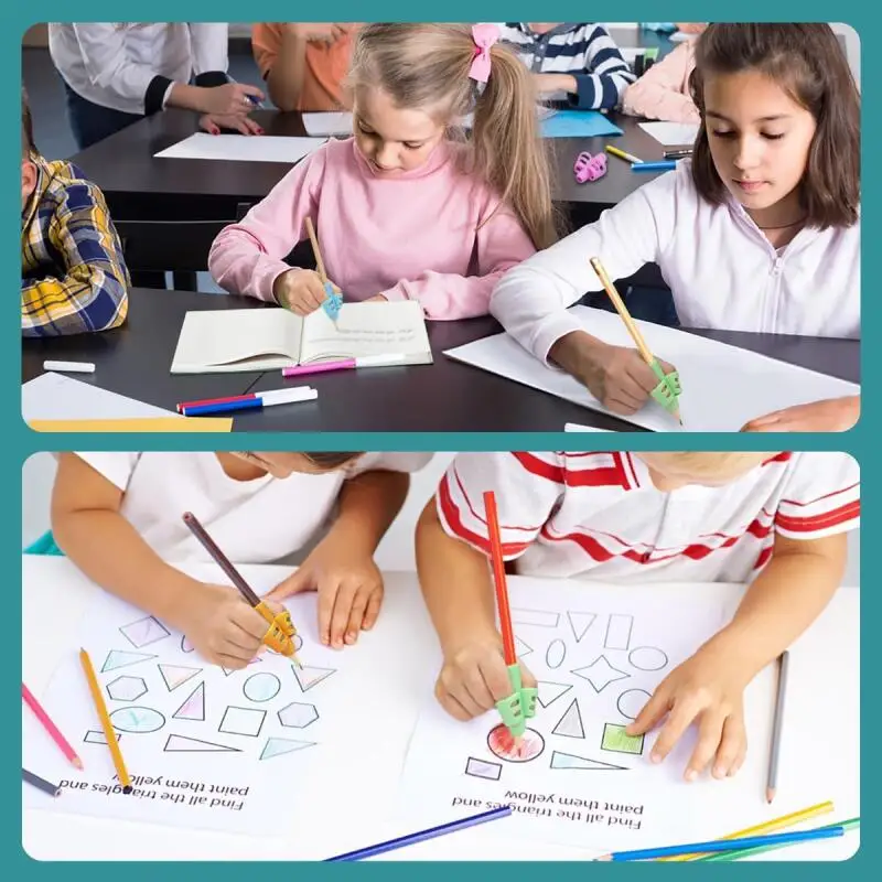 ที่จับดินสอซิลิโคนนุ่ม 1-12 ชิ้น ที่จับปากกาเจลแบบสองนิ้ว สำหรับเด็ก ฝึกการเขียน แก้ไขการจับดินสอ ของขวัญสำหรับเด็ก