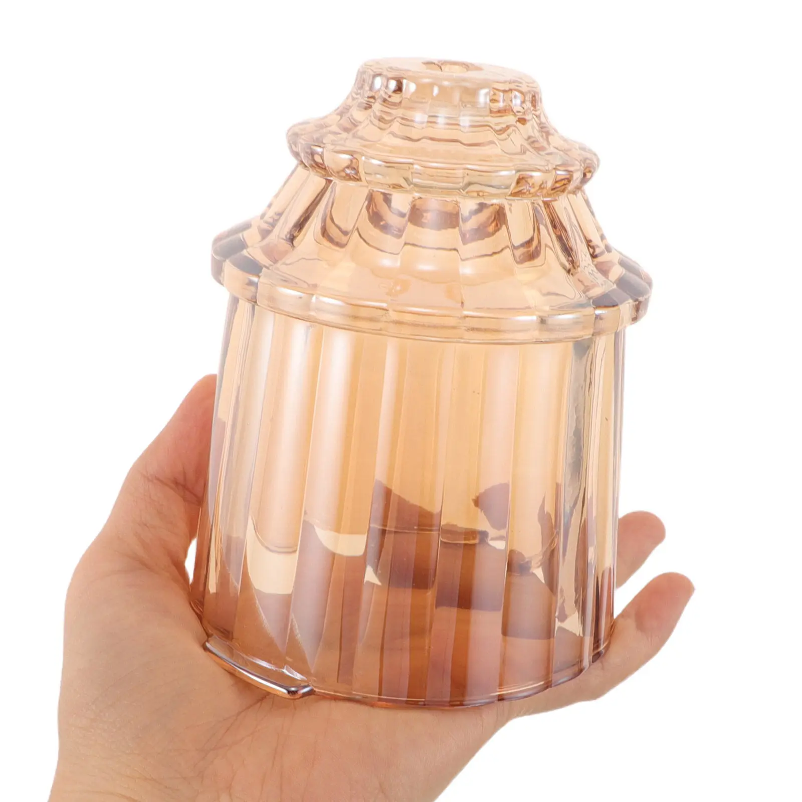 European Ribbed Glass Lamp Shade Vertical Stripes Bell Shade Pendant Light Cover Minimalist Glass Lampshade for Living Room