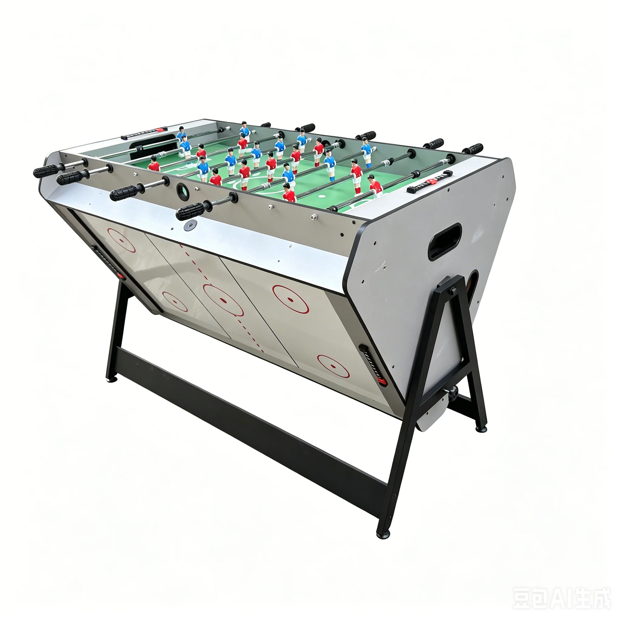 4FT 3-in-1 Multi Games Table Poo Soccer Air Hockey - Compact Home Arcade Combo for Fun And Entertainment