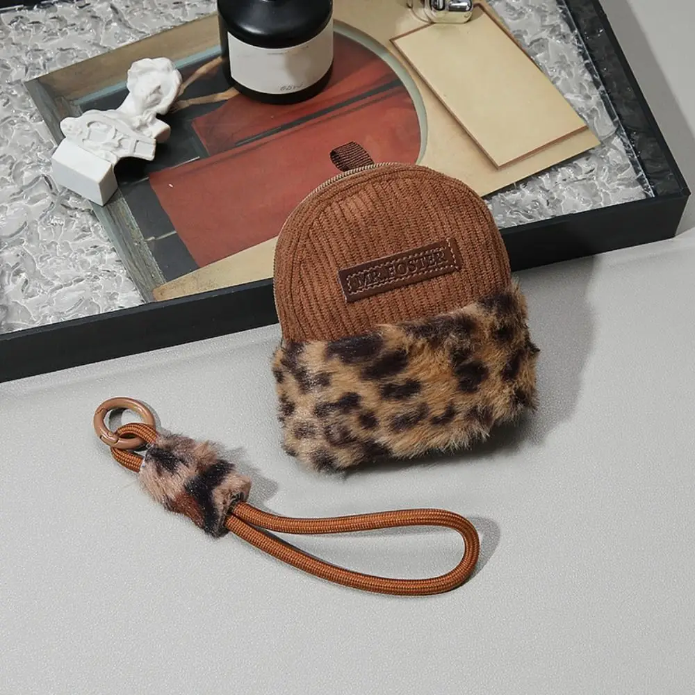 

Trendy Backpack Hanging Leopard Bag Keychain Multifunctional Car Keying Mini Coin Bag Durable Anti Loss Plush Bag Pendant Gift