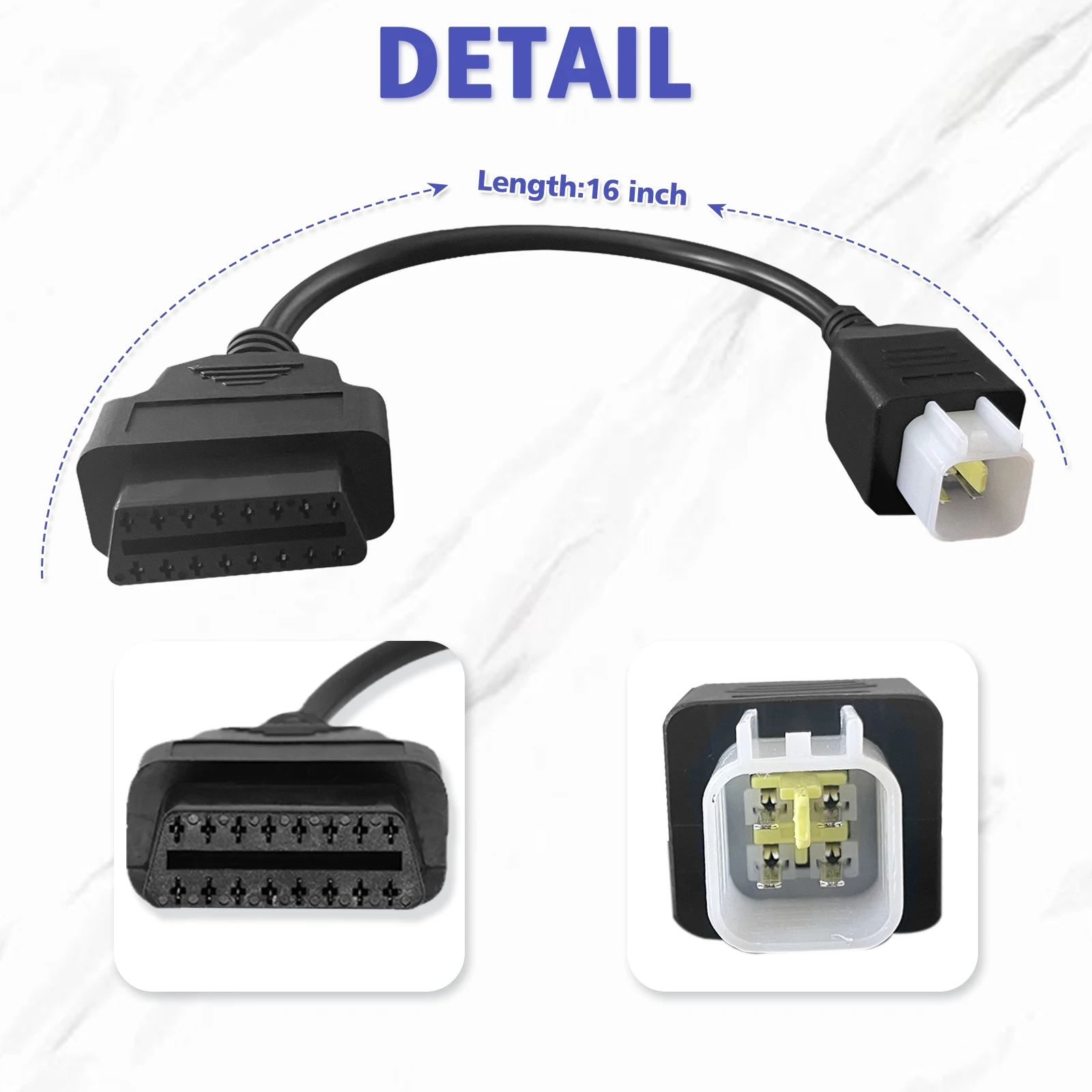 Motorcycle OBD Adapter For Kawasaki ZX6R ZX10R ZX1000 4Pin to