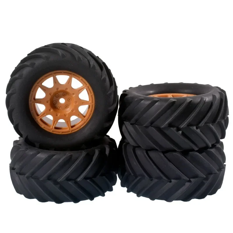 Opony do samochodów RC, 4 sztuki, 90 mm, do monster trucków i buggy, koła z mocowaniem 12 mm Hex, pasują do Trxs E-Revo 1/16, MJX 16207 16208, SCY 16101, części zamienne do tuningu HBX
