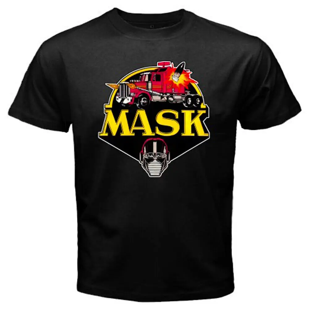 MASK M.A.S.K Retro 80s Cartoon Men's Black T-Shirt Size S-5XL