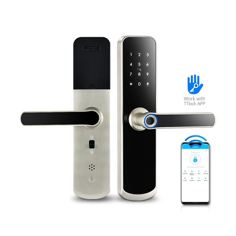 

YyhcWholesale High Quality Home Electronic Electric Tuya APP Wifi Smart Lock Digital Biometric Fingerprint Door Lock