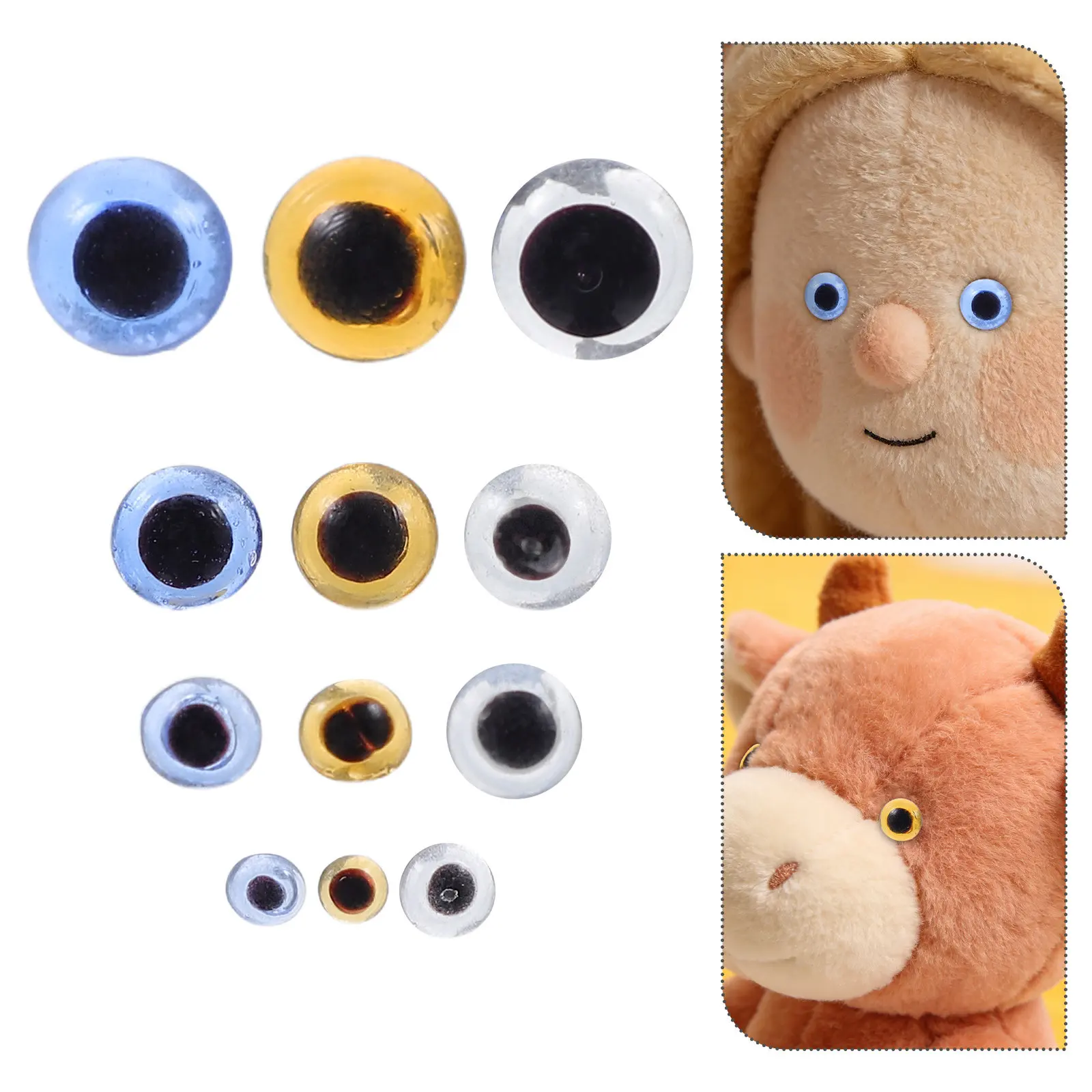 

120 шт. глазок для рукоделия, реалистичные миниатюрные стеклянные глаза для мягких игрушек, 3, 5, 7, 9 мм, для игольчатого валяния, рукоделия и шитья