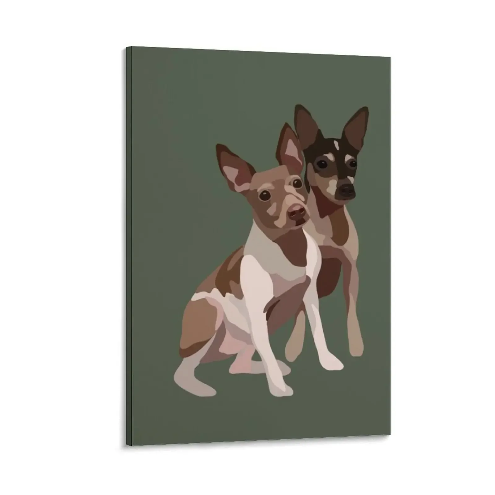 

Rat Terrier Dog Portrait Digital Illustration Canvas Painting bedroom decoration Picture on the wall room decors aesthetic