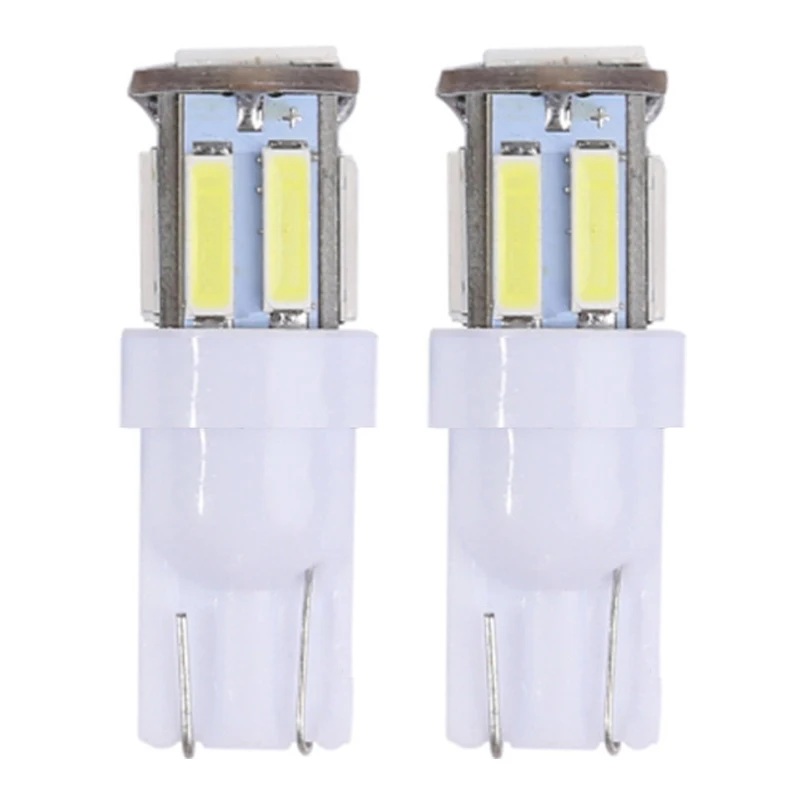 100X T10 W5W 194 Car LED Reading Clearance Light Auto Door Tail Lamp Bulb 7020 10SMD White Yellow Red Ice Blue Green Pink DC12V