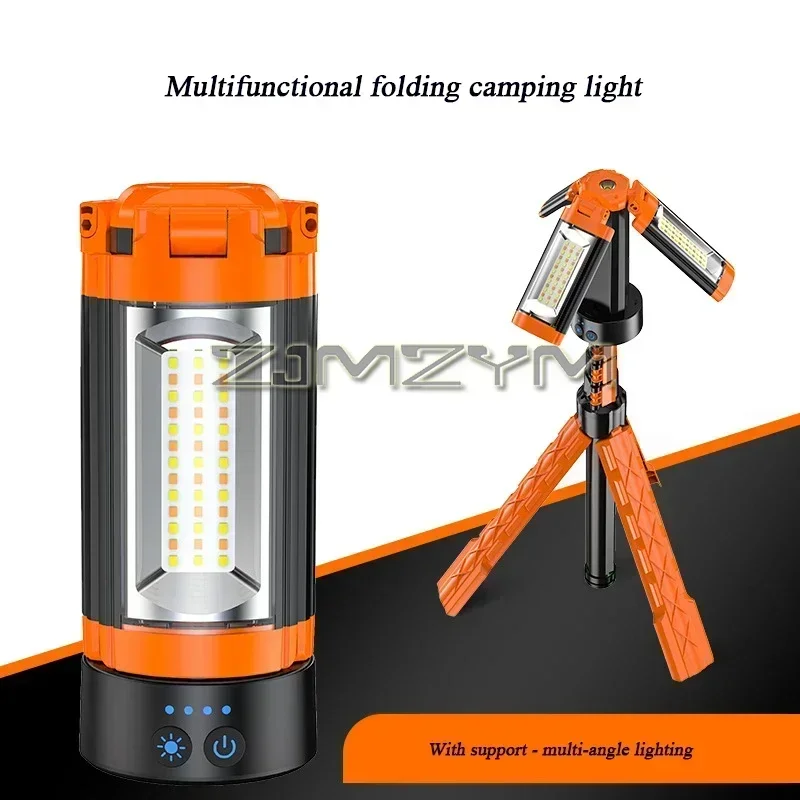 Multifunctional Outdoor Camping Light with Bracket High Lumen Floodlight Collapsible Illuminated Emergency Light