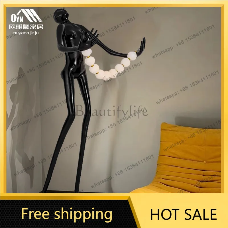 Modern humanoid art sculpture creative glass fiber reinforced plastic large decorative figure ornament