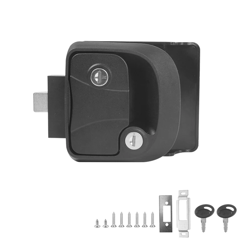 HEYRV قافلة التحديثية الملحقات المزدوج مفتاح السلامة التأمين سبائك الزنك المواد العالمي يخت متنقل قفل الباب الميكانيكي #2