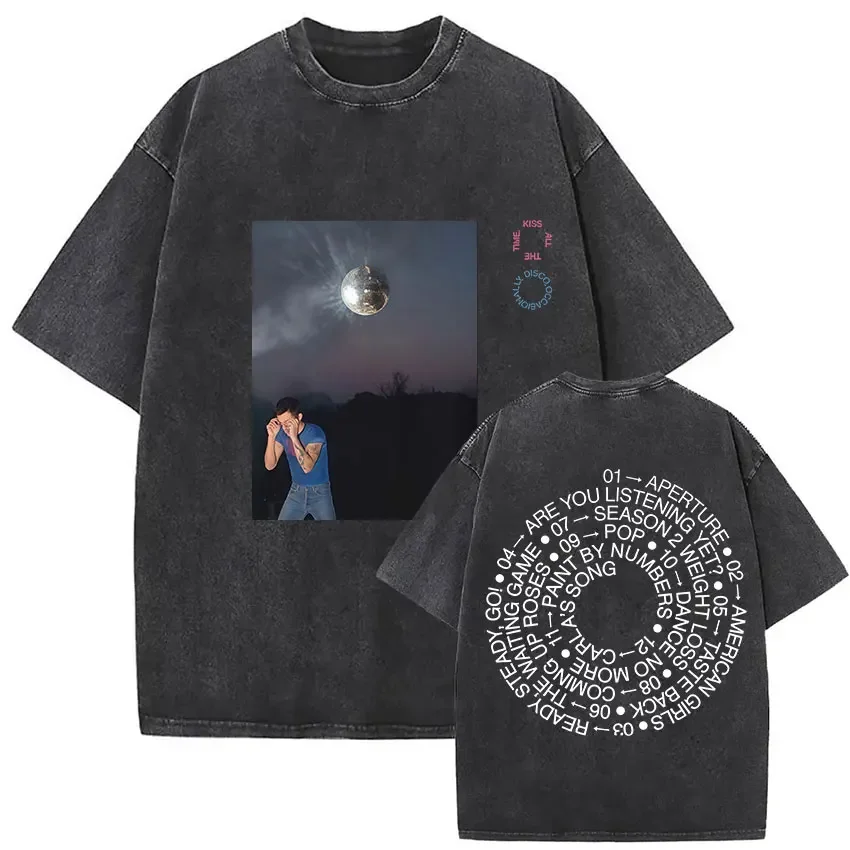 2026 New Retro Washed Harry Styles T-shirt Men Women O-Neck Oversized Cotton T Shirt Tops