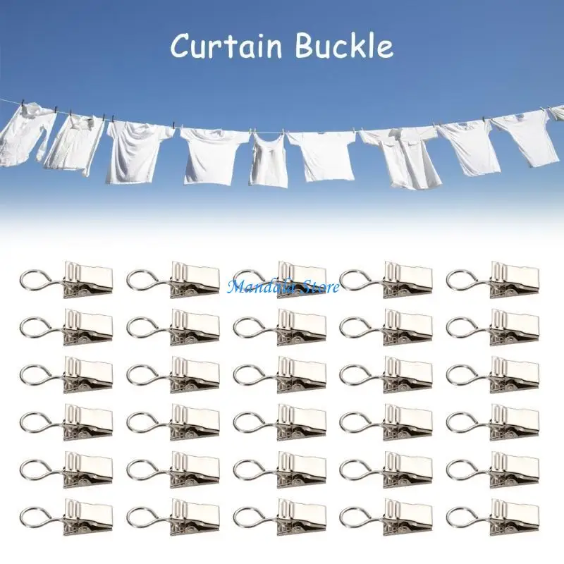 

U2JC 100pcs/Pack Curtain Clips With Hooks, Wire Holders Small Curtain Clips Curtain Hooks For Home Decors And Photo Displays