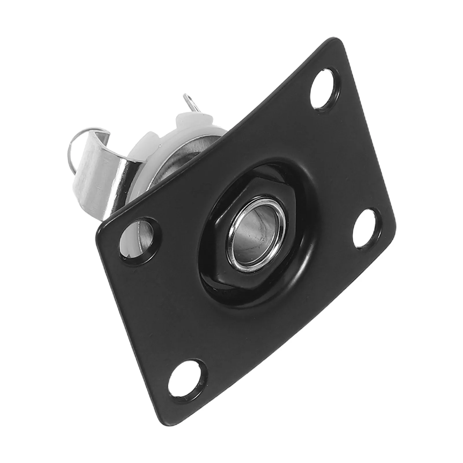 

1/4 Inch 6.35Mm Black Output Socket Copper Material Glossy Finish Indented Jack Plate For Electric Guitar Bass Replacement Parts