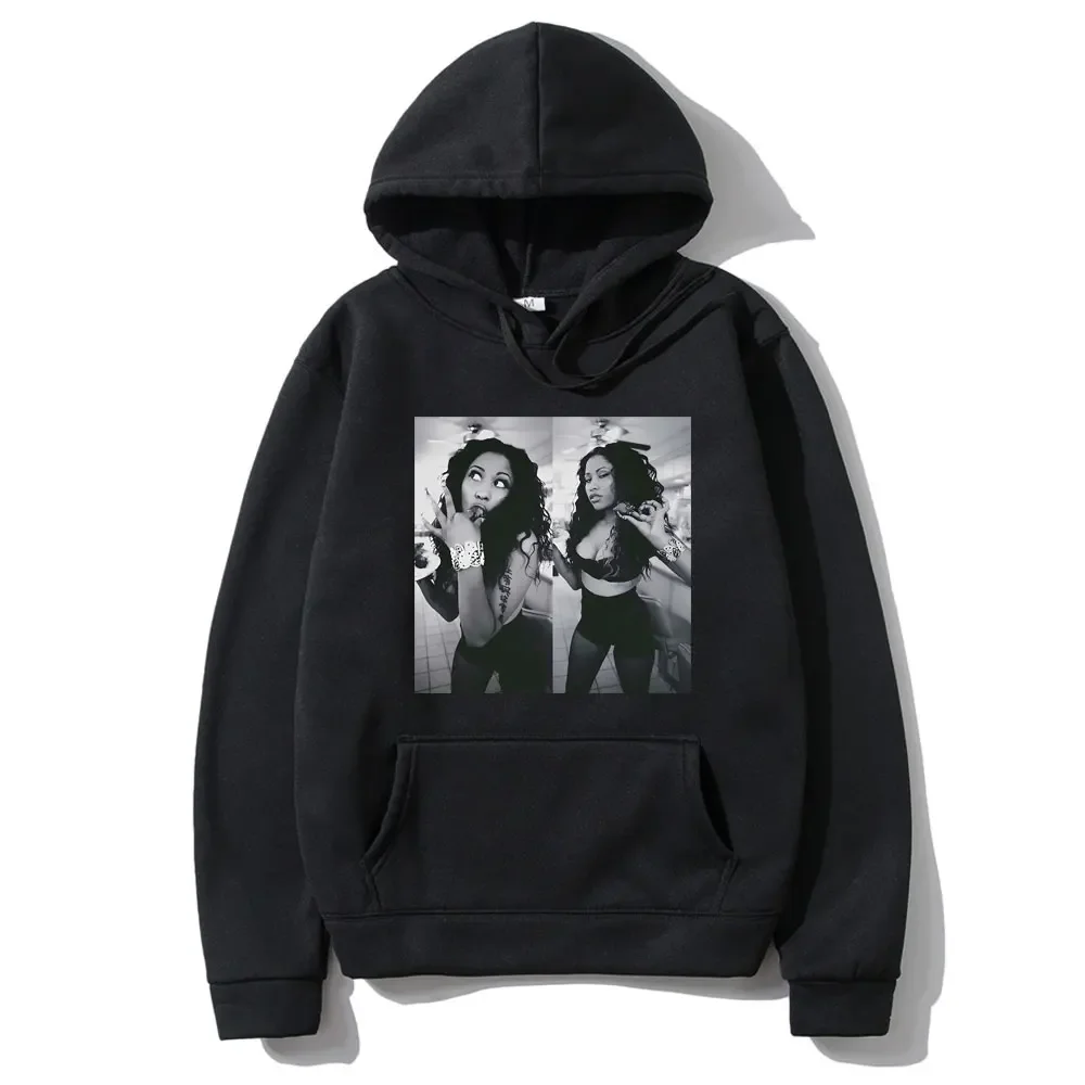 Rapper Nicki Minaj Graphic Hoodie Men Women Hip Hop Rock Style Long Sleeve Unisex Fashion Oversized Black Streetwear Sweatshirt