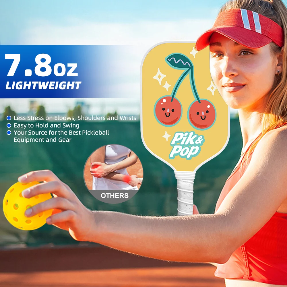 

USAPA Approved Pickleball Paddles Set of 2 with Honeycomb Core, 4 Balls & Carry Bag for All Play Surfaces