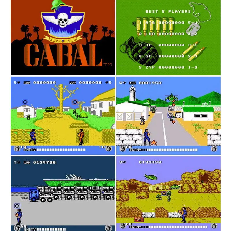 CABAL 8 Bit Game Cartridge For 60 Pin TV Game Console Japanese version