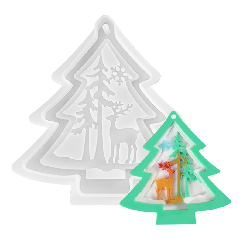 Silicone Material Moulds Resin Epoxy Keychain Molds Christmas Theme Dropship