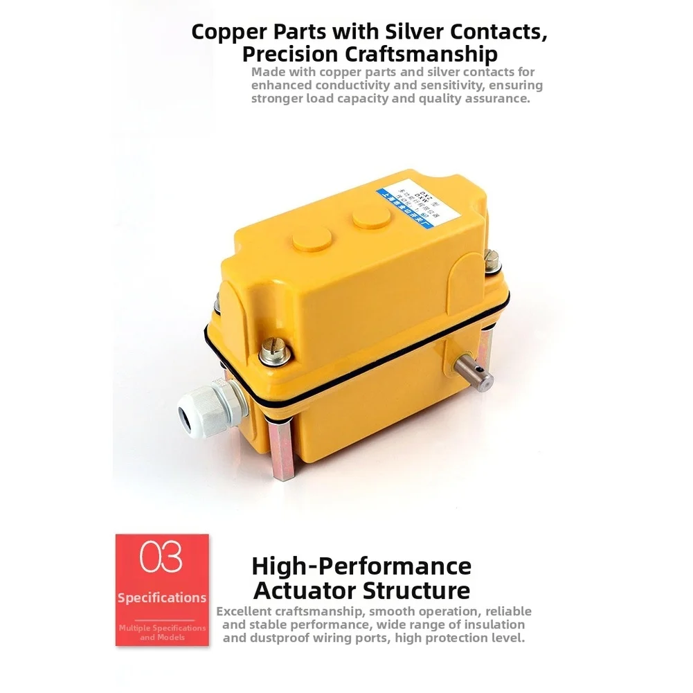 Yellow DXZ Travel Limiter Tower For Crane Height Limit Switch Resin Housing NO+NC Configuration Industrial Electrical Equipment