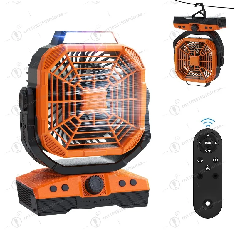 

Camping fan 20,000 mAh large battery life outdoor portable dual motor light outdoor camping fan