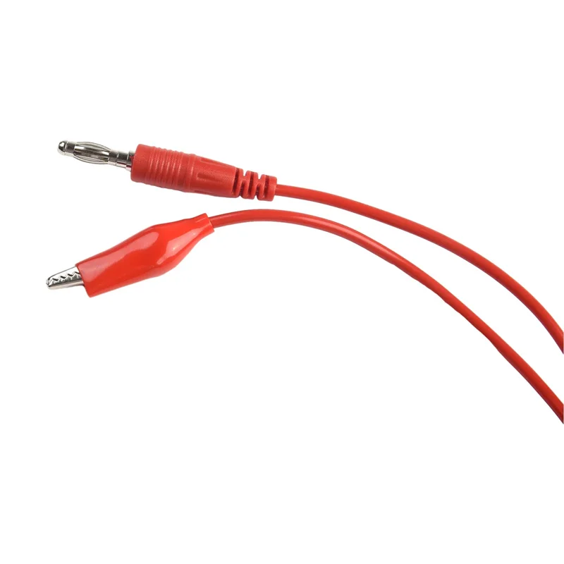 Cleqee P1038 2 Stück 4 mm Bananenstecker auf Krokodilklemme, Multimeter-Messleitung, sichere Krokodilklemme, weiches Testkabel, Draht, 1 m
