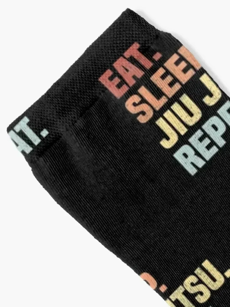 Jiu jitsu BJJ - Eat, Sleep, Jiujitsu, Repeat. Socks Antiskid soccer hiking Sports Socks Men's Women's